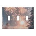 thumbnail image 2 of Dailycode Light Switch Plate Covers 2 Gang Wall Plate Plastics Outlet Covers for Kitchen Home Office Decor Fireworks in Snow, 2 of 8