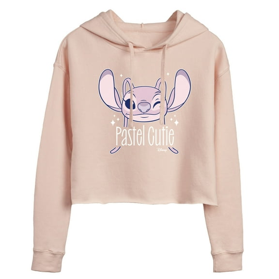 Disney - Lilo & Stitch - Angel's A Pastel Cutie - Juniors Cropped Pullover Hoodie