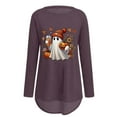 thumbnail image 4 of Womens Long Sleeve T Shirts Tops Halloween Graphic Print Casual Loose Fit Crewneck Winter Fall Clothes for Women Tees Blouses Purple 3XL, 4 of 4
