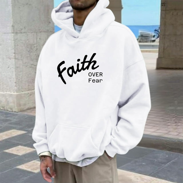 WILLBEST Sudaderas para Hombre, Sudadera con Capucha, Ropa para Creyentes, Sudadera Informal con Capucha con Diseño Inspirador, Ropa De Calle Cómoda para Uso Diario Chica