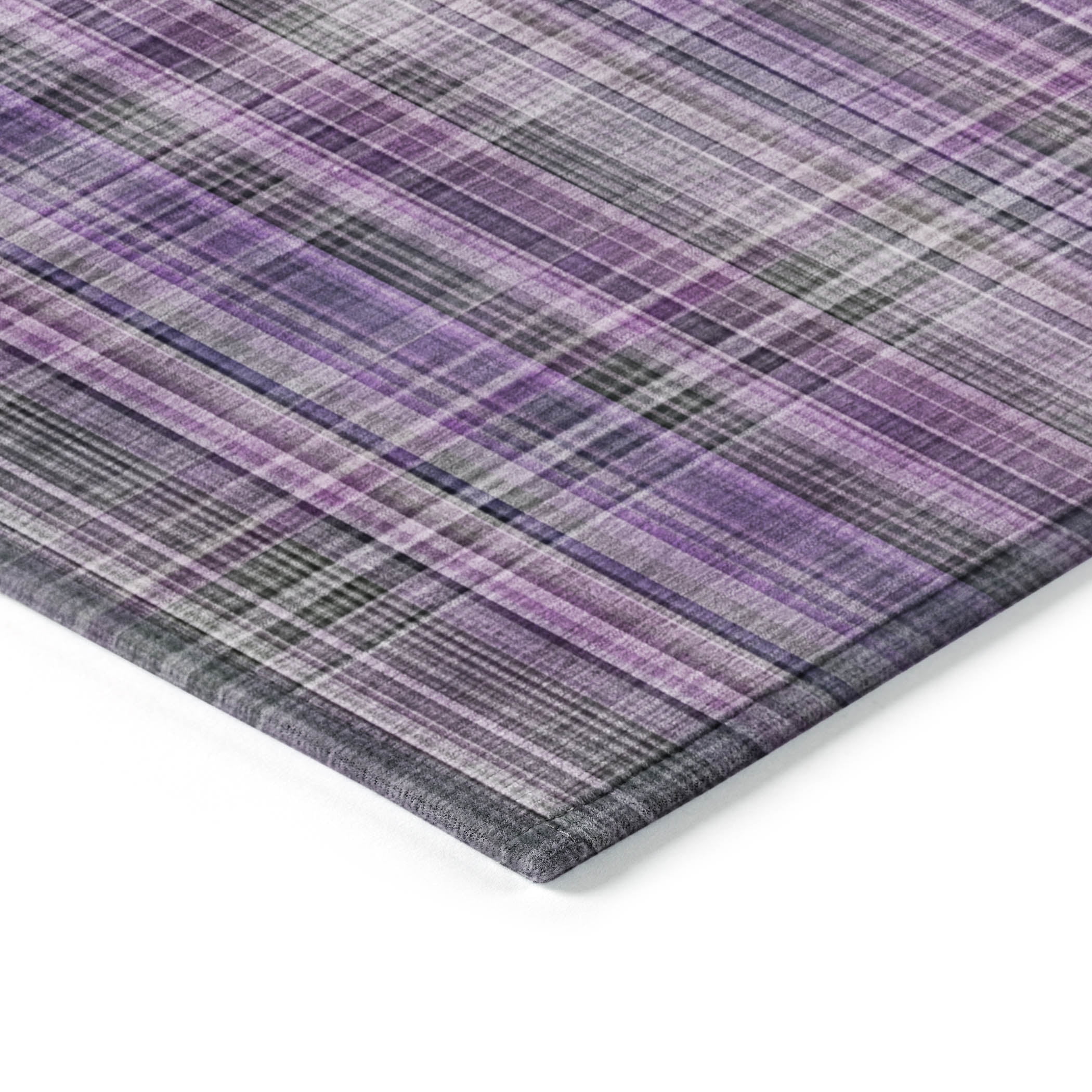 Addison Rugs Chantille Indoor/Outdoor Transitional Plaid Purple Washable Rectangle Rug, 10' x 14'