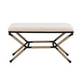 thumbnail image 4 of Linon Winther X Frame Bench or Ottoman, Rope Wrapped Metal Legs with Natural Linen Fabric, 4 of 8