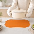 thumbnail image 3 of Unique Bargains 2 Pcs Rectangular Faux Leather Placemat Orange, 3 of 5
