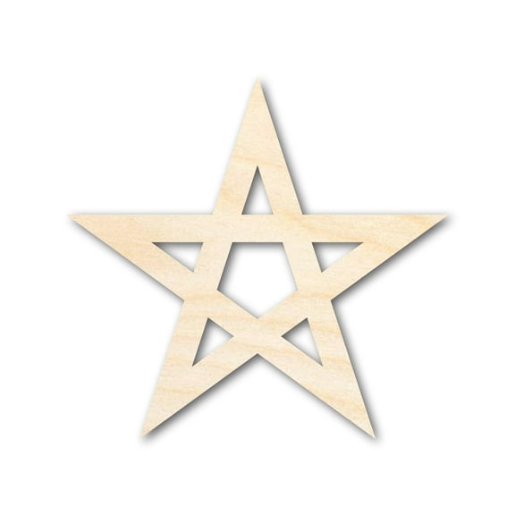 Unfinished Wood Pentagram Shape 6" / 1/8"