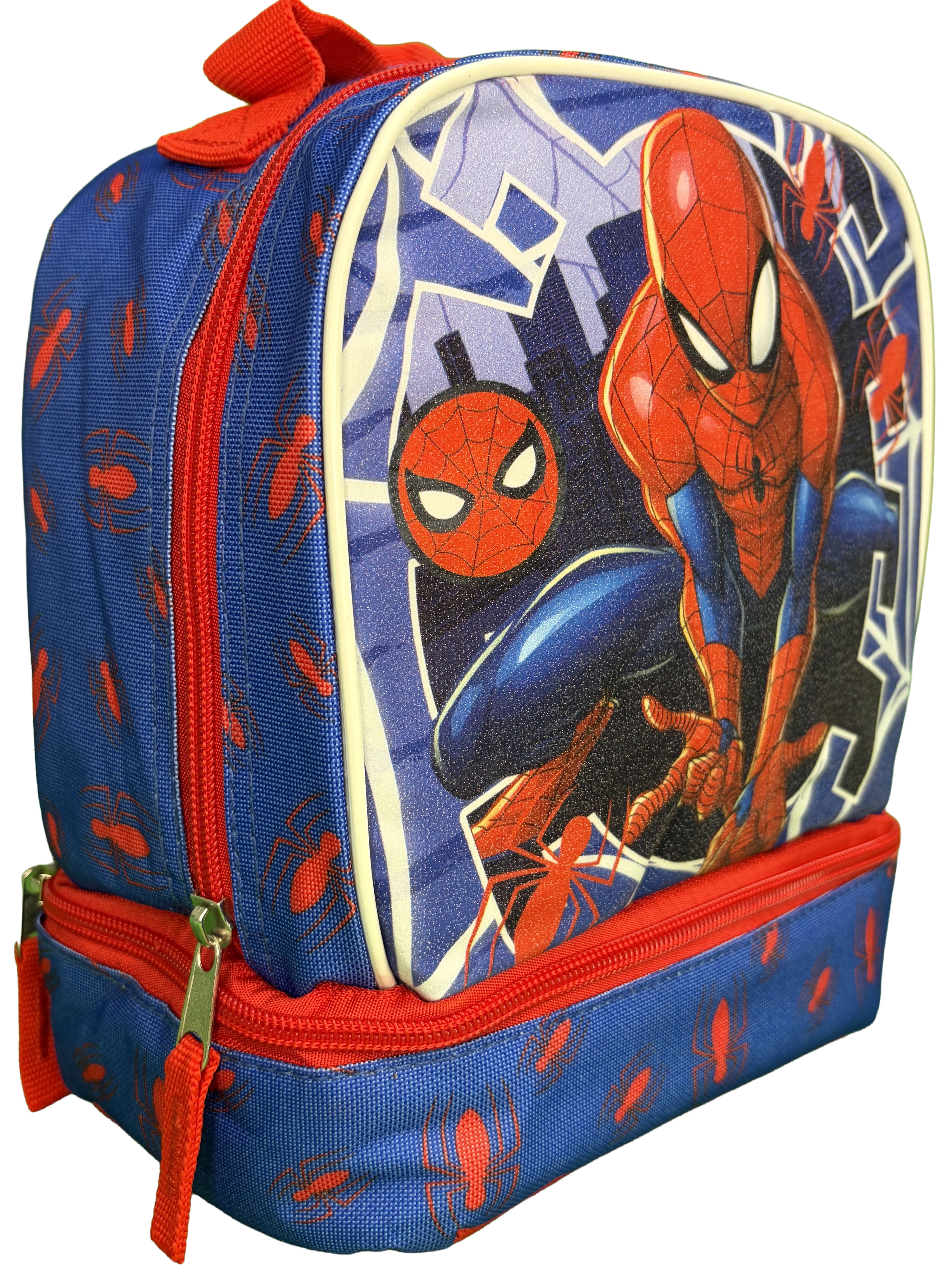 Spiderman Kids Insulated Lunch Bag with Handle, Drop Bottom Lunch Bag Design