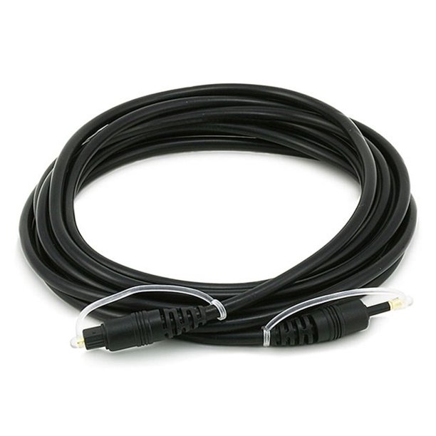 Monoprice S/PDIF Digital Optical Audio Cable 12 Feet, Toslink to Mini Toslink, Gold Plated For