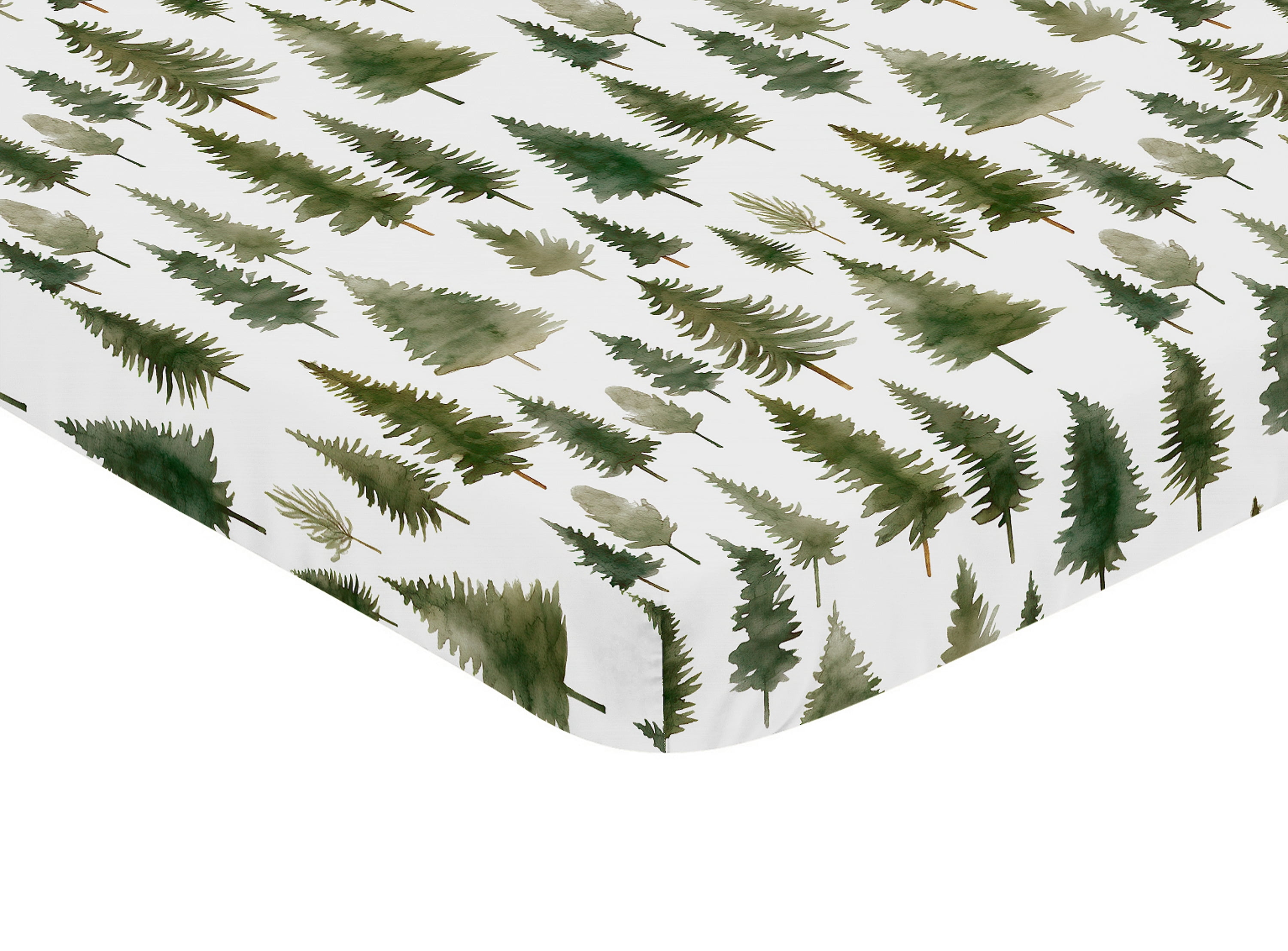Sweet Jojo Designs Woodland Pine Tree Boy or Girl Gender Neutral Unisex Mini Fitted Crib Sheet
