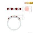 thumbnail image 5 of ANGARA Lab Grown Half Eternity Seven Stone Ruby and Lab Diamond Wedding Ring for Women in 14K White Gold (Size-3mm) | July Birthstone, Anniversary, Jewelry Gift for Women | Lab-Grown Ruby Ring, 5 of 8