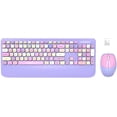 thumbnail image 1 of Keyboard Mouse Combo Typewriter Flexible Keys Office Full-Sized Keyboard, 2.4GHz Dropout-Free Connection and Optical Mouse for Windows,PC, Notebook, Laptop, LETTON V2030 (Blue), 1 of 8