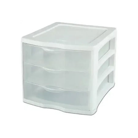 New Sterilite 17918004 3-Drawer Storage Organizer White