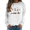 thumbnail image 2 of Dog Ghost Halloween Sweatshirts for Women 2025 Long Sleeve Crewneck Cute Dog Pumpkin Graphic Sweatshirt Pullover Tops, 2 of 5