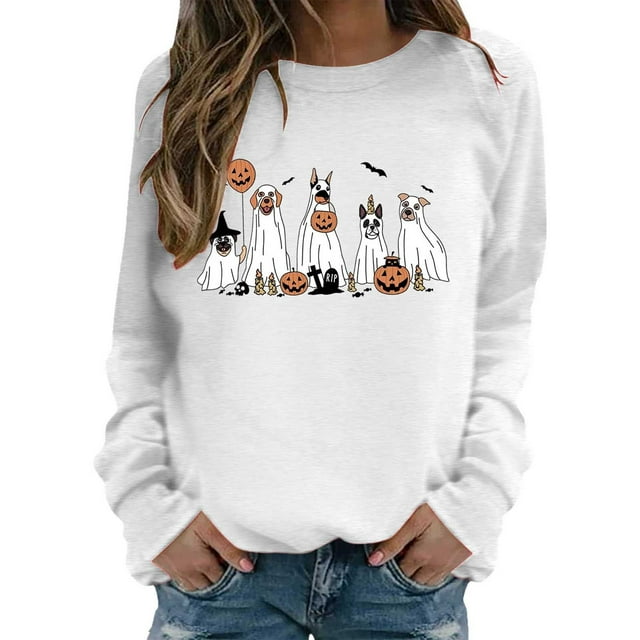 HUITKMM Chandail à Capuchon pour Femmes, Col Rond, Imprimé de Lettres, Chandail Léger, Doux, Chandail Décontracté, Blouse à Manches Longues pour un Confort Quotidien, TTG