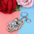 thumbnail image 3 of Fashionable Jewelry Accessory Paillette Owl Insect Key Ring Alloy Keychain Grey YSK044, 3 of 3