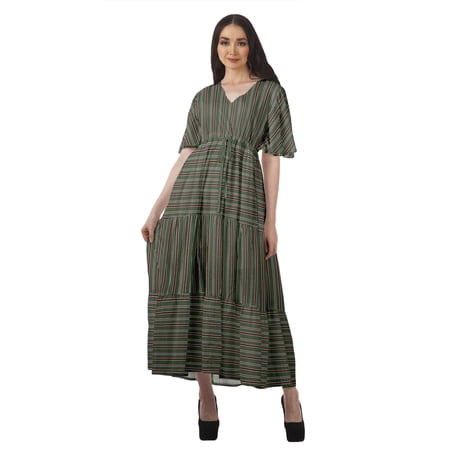 Moomaya Women Party Night Dresses Plus Size Printed Casual Wear Ladies Clothing