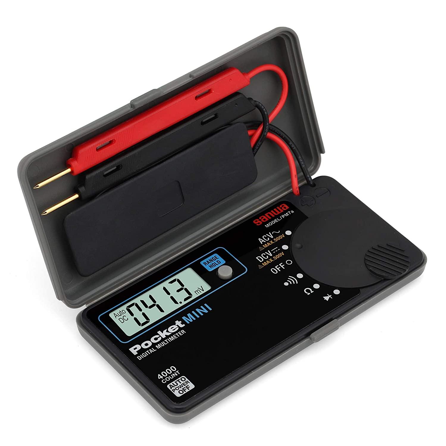 Sanwa PM7a Pocket Size Digital Multimeter with Built-In Case