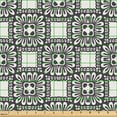 thumbnail image 2 of Ambesonne Floral Fabric by the Yard Upholstery, Flowers Art in Retro Style, 1 Yard, Dark Purple Grey Eggshell, 2 of 5