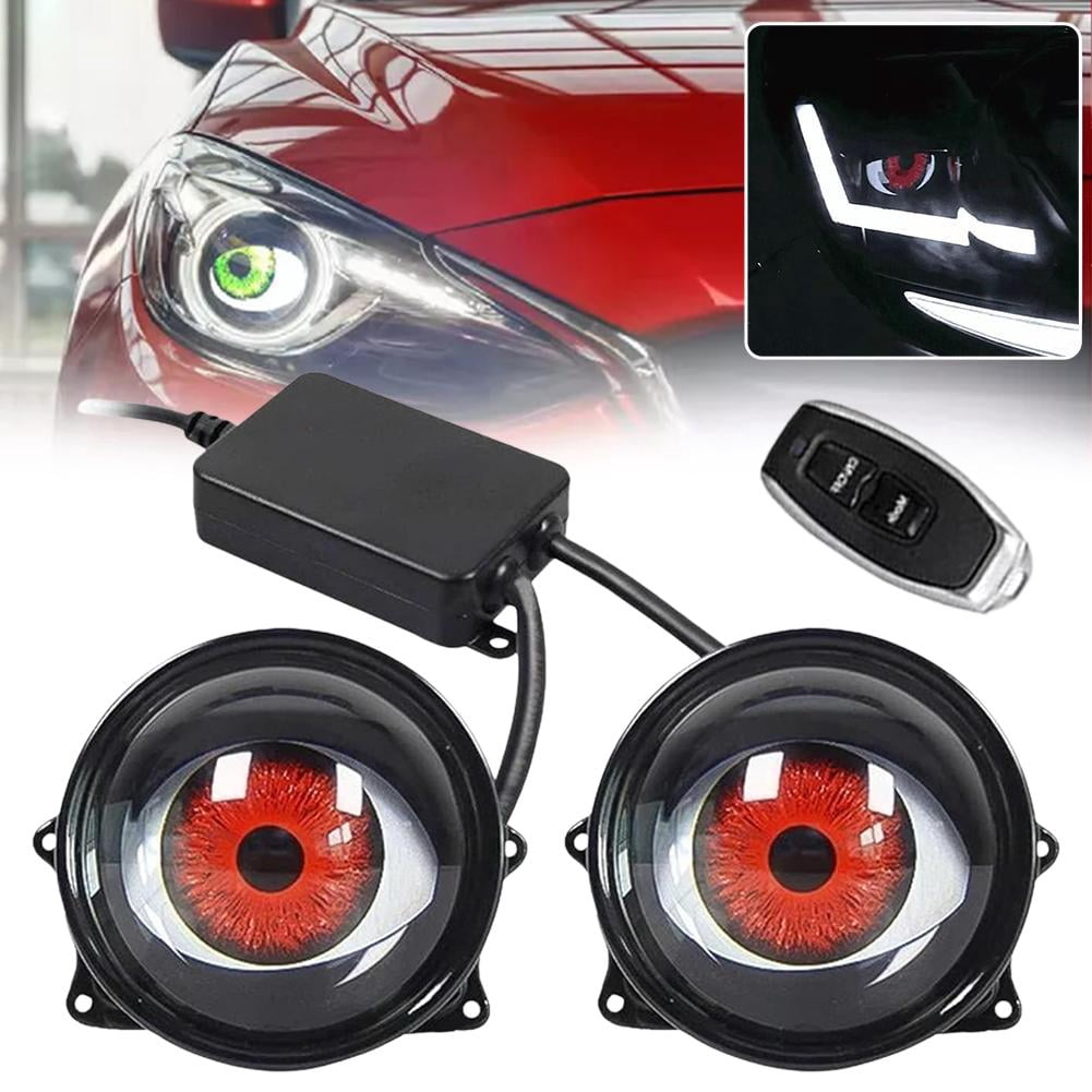 Produktbild von Cikiki USB Devil Eye Scheinwerfer, 2024 Neue Universal Motorrad LED Dämonenauge Licht, 12V LED Devil Eye Motorrad Scheinwerfer Für Jedes Motorrad Modell, DIY Auto Zubehör