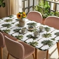 thumbnail image 3 of Tropical Trees Table Cloths for 4 Foot Rectangle Tables, Summer Palm Trees Botanical Vintage Green Patio Waterproof Elastic Fitted Tablecloths, Washable Rectangular Table Cover for Camping, 3 of 8