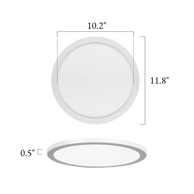LNC 12" LED Flush Mount Ceiling Light,5CCT Adjustable,Ultra Thin,Damp Rated
