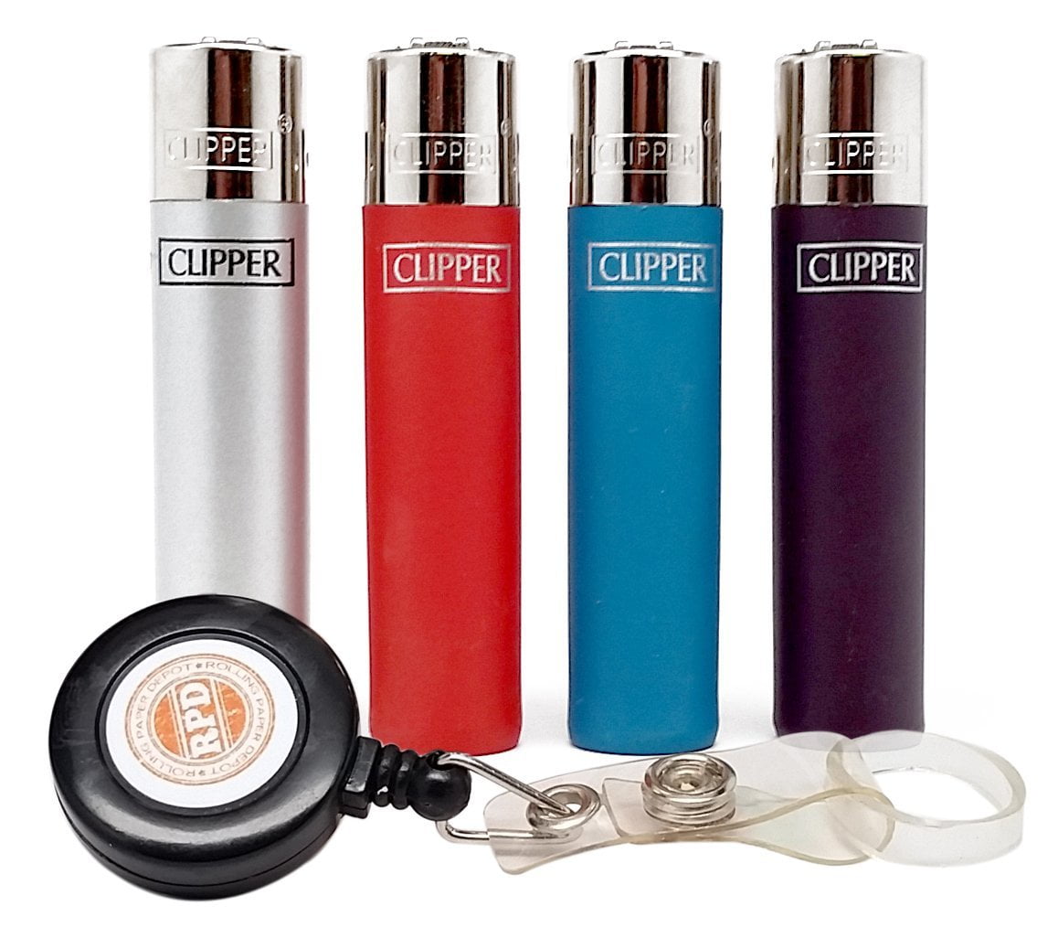 Bundle 5 Items Clipper Lighter "Metallic Solid" Collection with