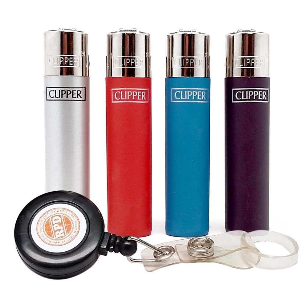 Bundle 5 Items Clipper Lighter "Metallic Solid" Collection with