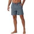 thumbnail image 4 of INSPIRE CHIC Mens Casual Summer Elastic Waist Drawstring Mesh Lining Swimming Beach Shorts 28 Gray, 4 of 5