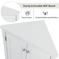 thumbnail image 6 of Triangle Bathroom Storage Cabinet, Wooden Corner Freestanding Floor Cabinet Cupboard with 2 Door and Adjustable Shelves, Multifunctional Buffet Sideboard Console Table for Living Room Bedroom, White, 6 of 7