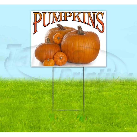 Pumpkins V3 (18" x 24") Yard Sign, Includes Metal Step Stake