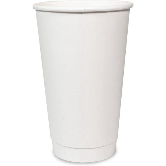16 oz White Double Wall Insulated Disposable To Go Coffee Cups [500 Counts] Perfect for Chocolate Tea, Espresso, and Cocoa Drinks (16oz)