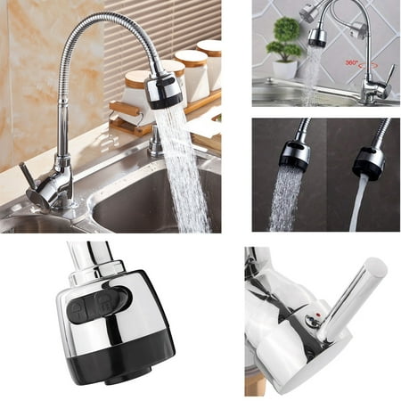 Hand Single Hole Faucet - 360°Rotating Lead-Free Flexible Single Handle 2 Holes Spout Sprayer Hot and Cold mixer Bathroom Kitchen Water Faucet Tap Swive l Sink Faucet Stream or spray Modes for Smooth Water