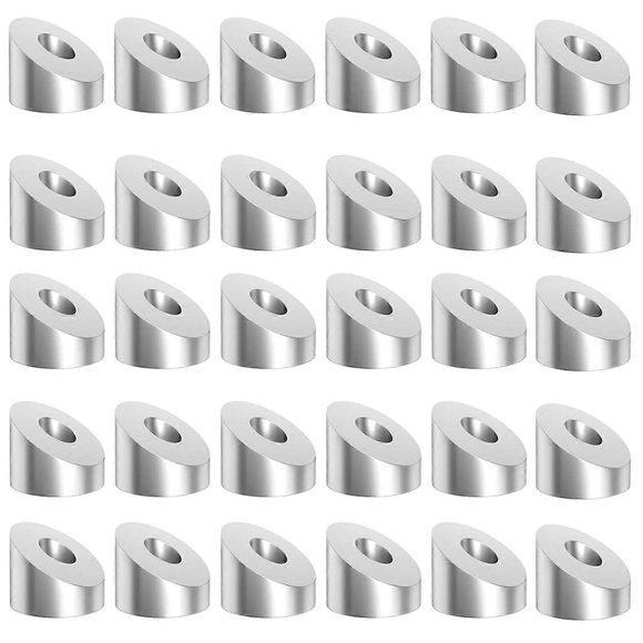 30 Pack Stainless Steel 1/4In 30 Degree Angle Beveled Washer