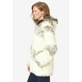 thumbnail image 3 of Woman Within Plus Size Faux Fur Snowflake Print Hooded Jacket, 3 of 4