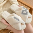 thumbnail image 3 of Bixock Slippers for Womens Indoor House Cotton Shoes Multi Size Fluzzy Fleece Lined Slide Warm Comfortable Non-Sliped Women Shoes, 3 of 6