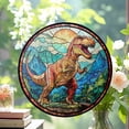 thumbnail image 2 of T-Rex Stained Glass SunCatcher Dinosaur Window Hanging Trex Home Decoration Gift Dinosaur Lover Gift T-Rex Dinosaur Decor, Stained Glass Ornament 2025, Holiday Decoration,, 2 of 6