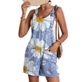 thumbnail image 2 of Fortune Women Loose Jumpsuits Suspender Bib Overalls Gradient Shorts Rompers with Pockets, 2 of 7