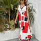thumbnail image 3 of Vestido De Noche De Lujo Sin Mangas Para Mujer, Abstract Geometrical Vestido De Fiesta, 3 of 5