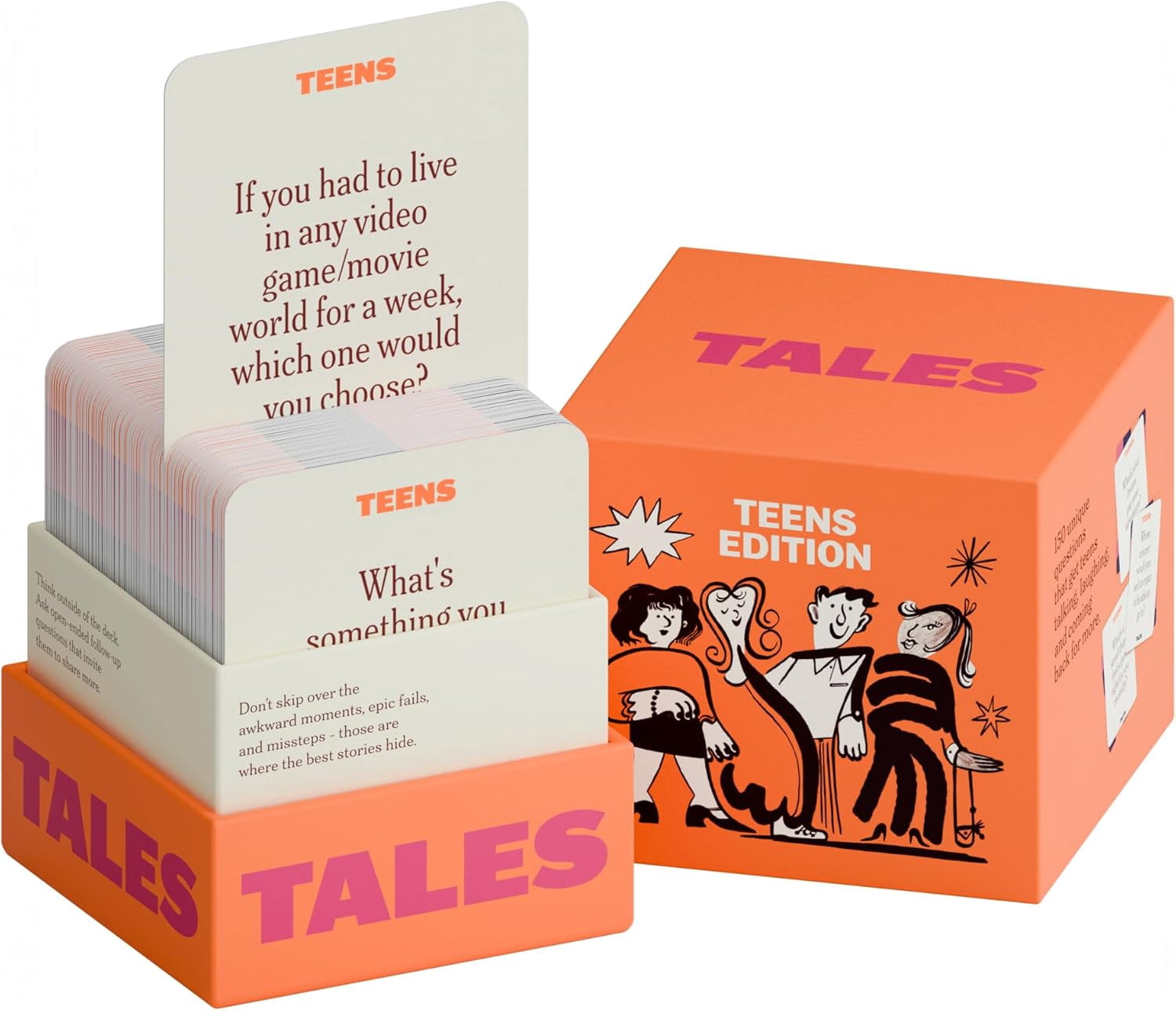 TALES Conversation Cards, Teens Edition 150 Count, Fun Family Games for Teens, Perfect for Dinners, Road Trips, Classrooms