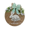 thumbnail image 4 of Moocorvic Wooden Easter Welcome Door Sign Hanging Decoration,Rabbit Wreath for Spring Wall Farmhouse Home Indoor Decor, 4 of 5