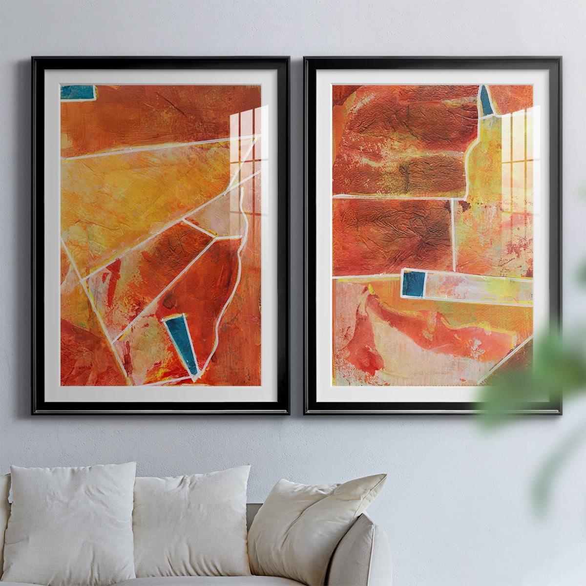 Wexford Home Primary Connection III Premium Framed Print, 26.5" x 36.5" - Ready to Hang, Black (Set of 2)