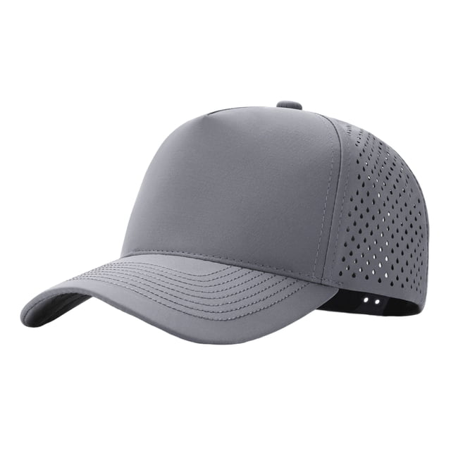 TOPTIE Quick Dry Trucker Cap 5 Panel Waterproof Snapback Mid Profile Polyester Baseball Cap-Dark Grey