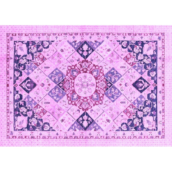 Ahgly Company Indoor Rectangle Abstract Purple Modern Area Rugs, 8' x 10'