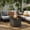 Gray, variant on Spaco 32" Propane Fire Pit Table with Tempered Glass Top, 50000 BTU Outdoor Coffee Table, Gray PE Rattan & Stainless Steel