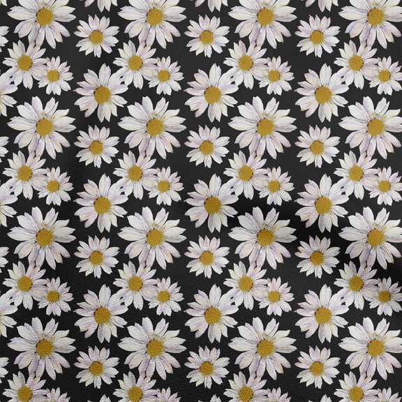 oneOone Polyester Spandex Black Fabric Floral Sewing Fabric By The Yard Printed Diy Clothing Sewing Supplies 56 Inch Wide