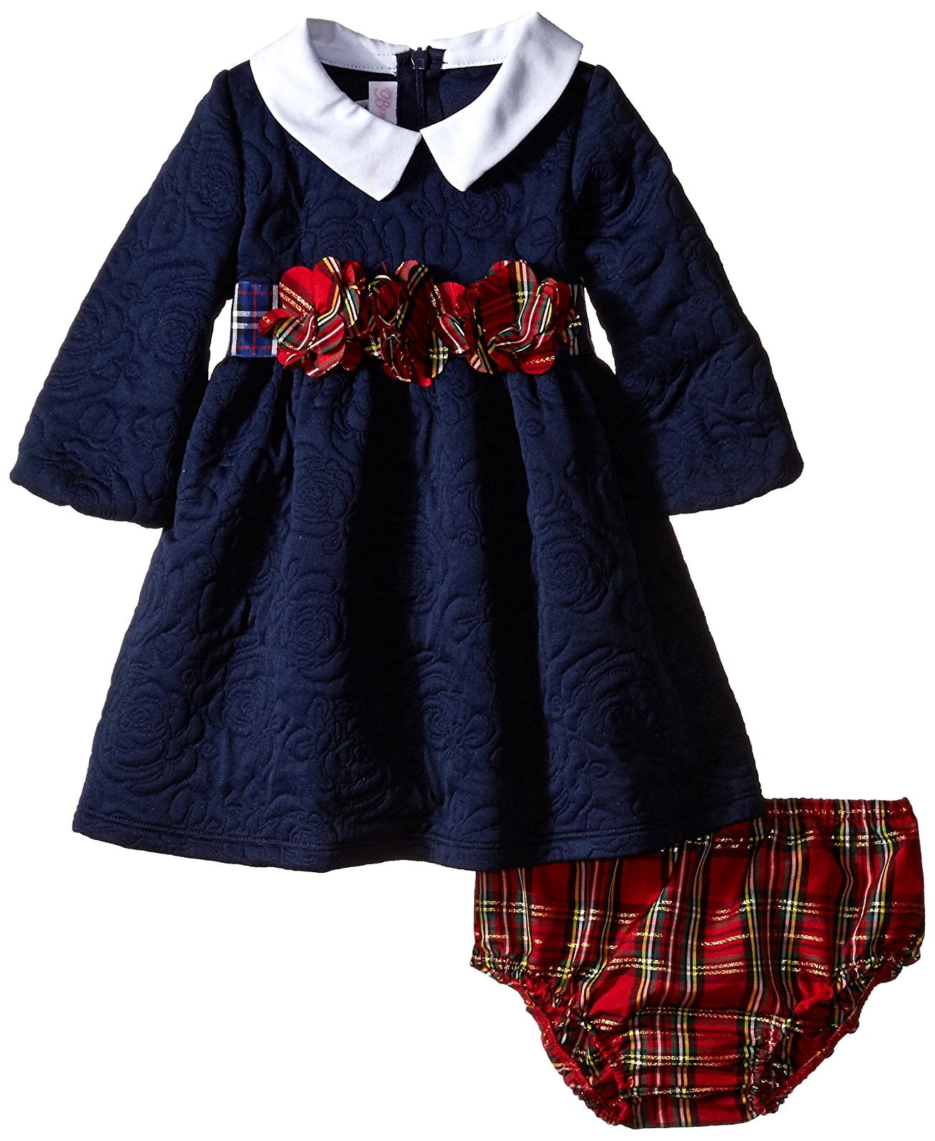 24M Bonnie Jean Girls Plaid Holiday Skirt /& Cardigan // Sweater Set 12M Fuschia
