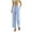Light Blue, variant on Admvng Women's Pants Floral Embroidered Drawstring Casual Trousers with Pockets