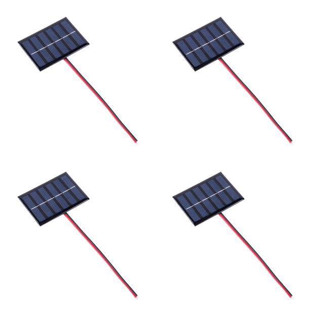 Lot 2 Panneaux Solaires 1W 3V 100mA Avec Câble – Pour Batteries 2-3V