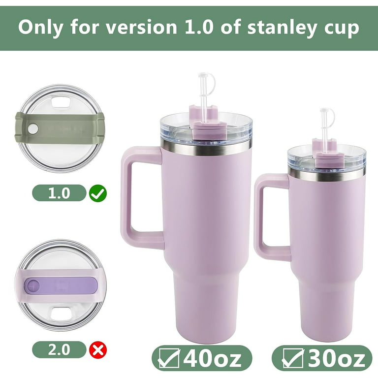 2Sets Silicone Spill Proof Stopper for Stanley 40/30 oz Quencher 1.0  Tumbler with Handle for Stanley Cup Accessories Including 2 Straw Cover  Cap, 2
