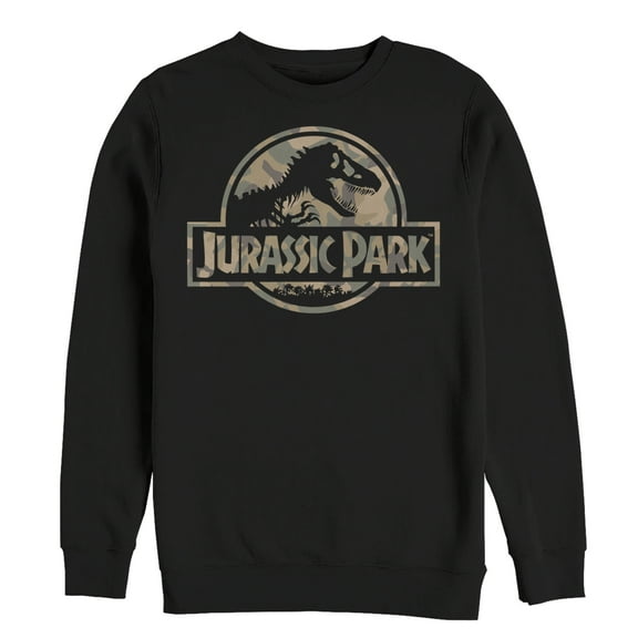 Men's Jurassic Park Camo Logo Sweatshirt Black X Large