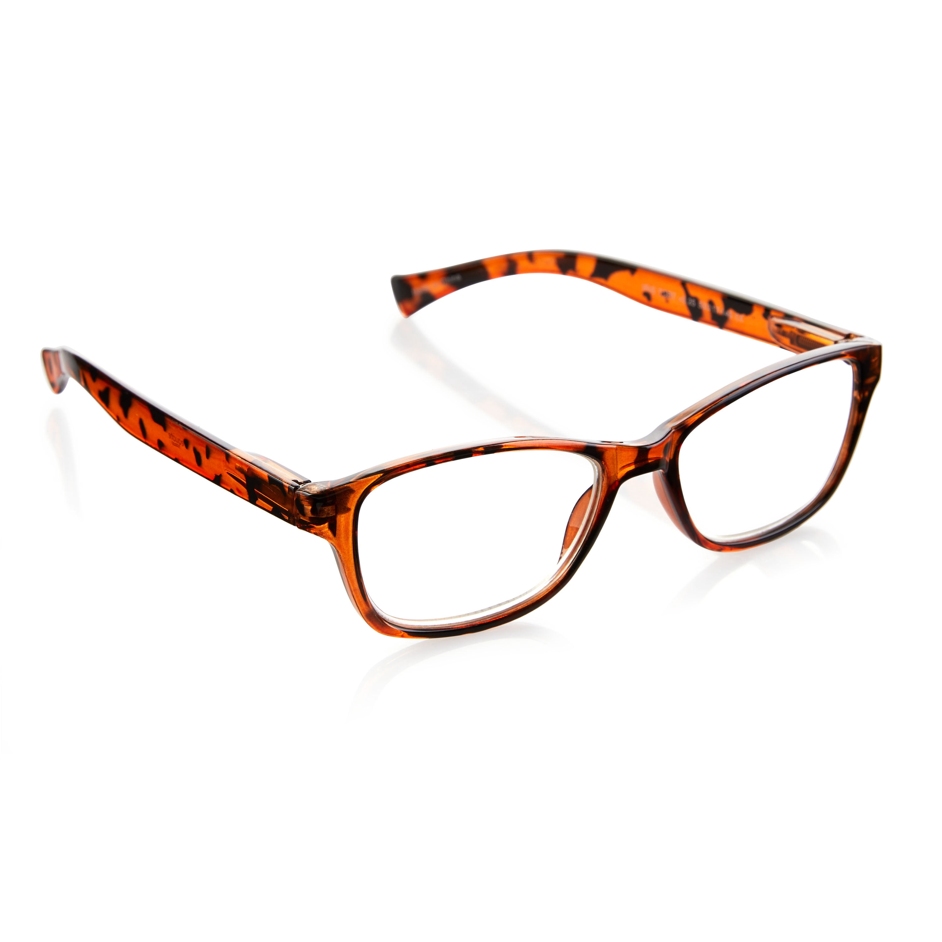 Equate Women's Iris Square Reading Glasses with Case, Tortoise, +3.25