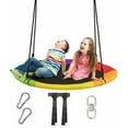 thumbnail image 1 of Gymax 40'' 770 lbs Flying Saucer Tree Swing Kids Gift w/ 2 Tree Hanging Straps Colorful, 1 of 10
